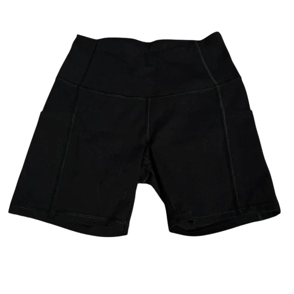 Ewedoos Women Black High Waist Biker Shorts with Pockets XS - Picture 1 of 3